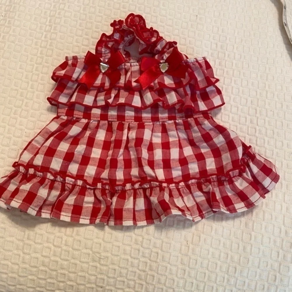 Pets Sun Dress red and checked Size XSMALL